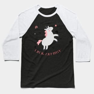 Follow Your Dream Beautiful Unicorn With Stars, Hearts Baseball T-Shirt